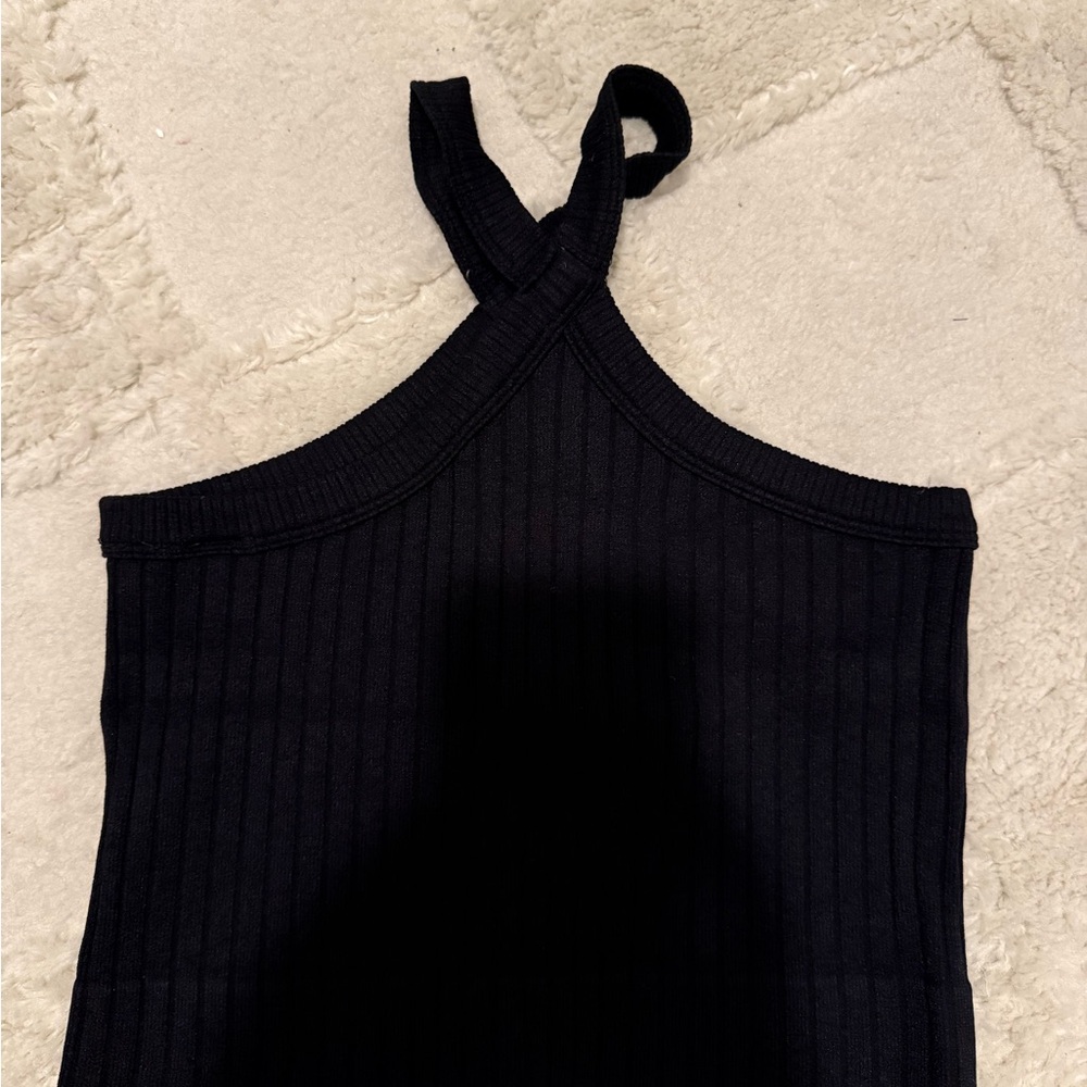 Black Ribbed Tank Top